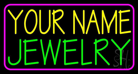 Custom Green Jewelry Pink Border Neon Sign 20