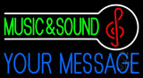 Custom Green Music And Sound Red Note Neon Sign 20" Tall x 37" Wide x 3" Deep
