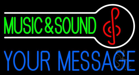Custom Green Music And Sound Red Note Neon Sign 20