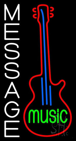 Custom Green Music Guitar Neon Sign 37
