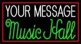 Custom Green Music Hall Red Border Neon Sign 20" Tall x 37" Wide x 3" Deep