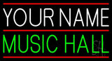 Custom Green Music Hall Red Line Neon Sign 20" Tall x 37" Wide x 3" Deep