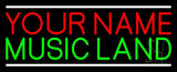 Custom Green Music Land White Line Neon Sign 13" Tall x 32" Wide x 3" Deep