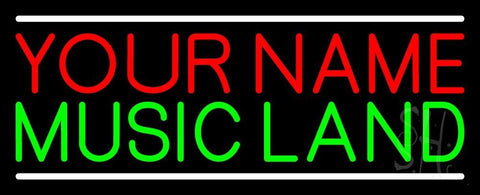 Custom Green Music Land White Line Neon Sign 13