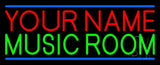 Custom Green Music Room Blue Line Neon Sign 13" Tall x 32" Wide x 3" Deep