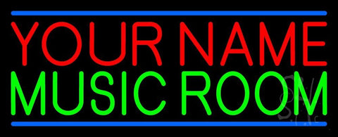 Custom Green Music Room Blue Line Neon Sign 13
