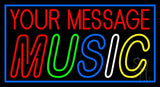 Custom Multicolor Music Block Blue Border Neon Sign 20" Tall x 37" Wide x 3" Deep