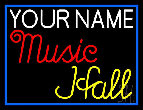 Custom Music Hall Blue Border Neon Sign 24