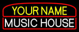 Custom Music House White Neon Sign 13" Tall x 32" Wide x 3" Deep