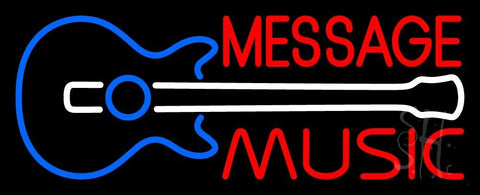 Custom Music Red Guitar Neon Sign 13