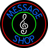 Custom Music Shop Red Border Neon Sign 26" Tall x 26" Wide x 3" Deep