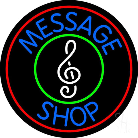 Custom Music Shop Red Border Neon Sign 26