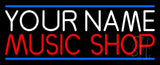 Custom Music Shop Red Line Blue Neon Sign 13" Tall x 32" Wide x 3" Deep