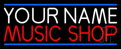Custom Music Shop Red Line Blue Neon Sign 13