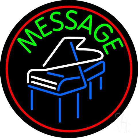 Custom Piano Border Red Neon Sign 26