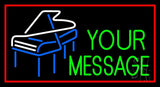 Custom Piano Red Border Neon Sign 20" Tall x 37" Wide x 3" Deep