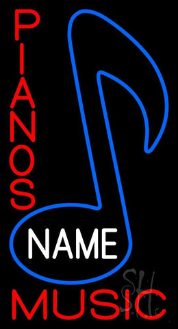 Custom Pianos Vertical Neon Sign 37