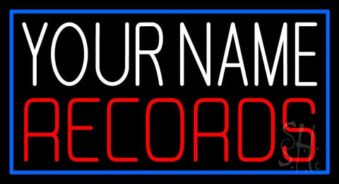Custom Records Block Blue Border 3 Neon Sign 20