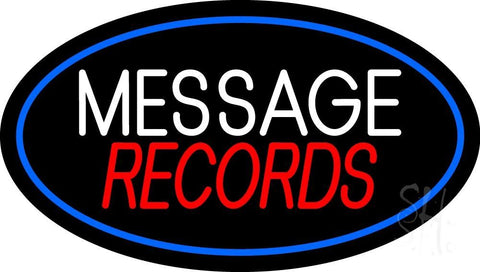 Custom Records Block Blue Border 4 Neon Sign 17