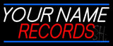 Custom Records Block Blue Line Neon Sign 13" Tall x 32" Wide x 3" Deep
