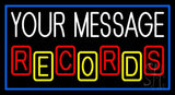 Custom Records Block Border Blue 2 Neon Sign 20" Tall x 37" Wide x 3" Deep