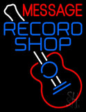 Custom Record Shop Blue With Logo Neon Sign 31" Tall x 24" Wide x 3" Deep