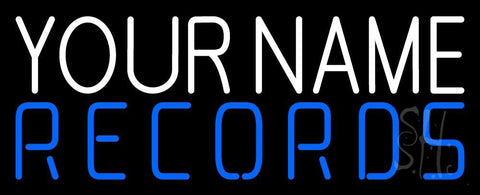 Custom Records In Blue Neon Sign 13