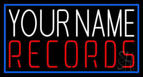Custom Records In Red Blue Border Neon Sign 20