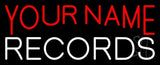 Custom Records White Block Neon Sign 13" Tall x 32" Wide x 3" Deep
