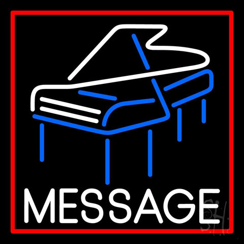 Custom Red Border Piano Neon Sign 24