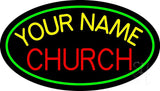 Custom Red Church Green Border Neon Sign 17" Tall x 30" Wide x 3" Deep
