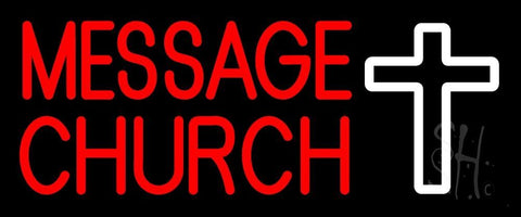 Custom Red Church With Logo Neon Sign 10
