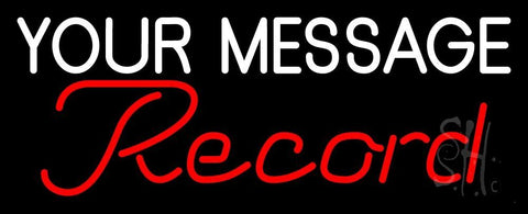Custom Red Cursive Records Neon Sign 13