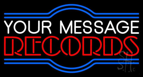Custom Red Double Stroke Records Neon Sign 20