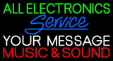 Custom Red Music And Sound Blue Service Neon Sign 20" Tall x 37" Wide x 3" Deep