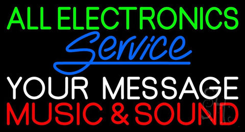 Custom Red Music And Sound Blue Service Neon Sign 20