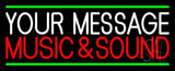 Custom Red Music And Sound Green Line Neon Sign 13" Tall x 32" Wide x 3" Deep