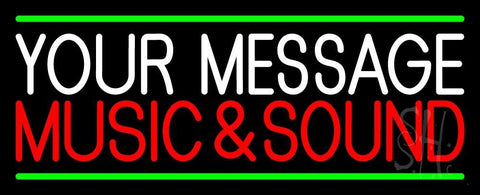 Custom Red Music And Sound Green Line Neon Sign 13