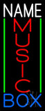 Custom Red Music Blue Box And Green Line Neon Sign 32" Tall x 13" Wide x 3" Deep