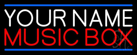 Custom Red Music Box Blue Line Neon Sign 13
