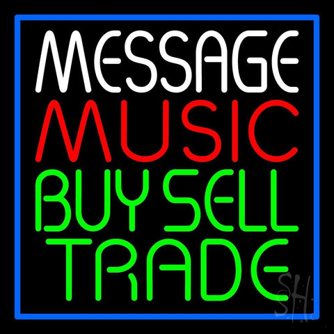 Custom Red Music Green Buy Sell Trade Blue Border Neon Sign 24