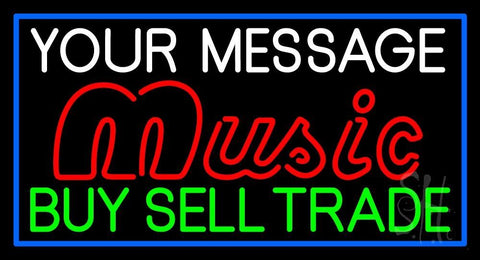 Custom Red Music Green Buy Sell Trade Blue Border Neon Sign 20