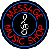 Custom Red Music Shop Blue Border Neon Sign 26" Tall x 26" Wide x 3" Deep