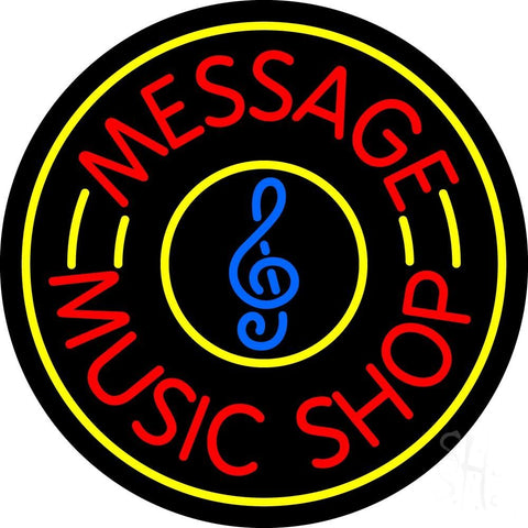 Custom Red Music Shop Neon Sign 26
