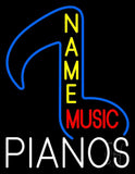 Custom Red Music White Pianos Neon Sign 31" Tall x 24" Wide x 3" Deep