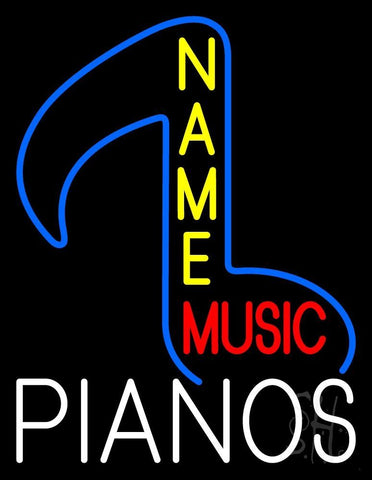 Custom Red Music White Pianos Neon Sign 31