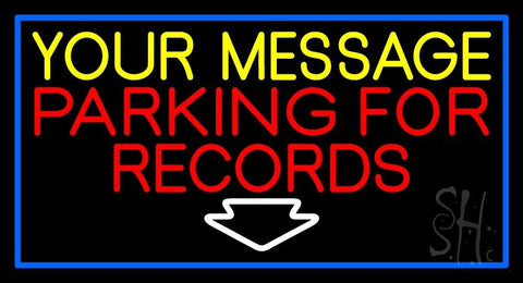Custom Red Parking For Records Neon Sign 20