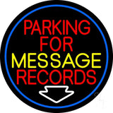 Custom Red Parking For Records White Border Neon Sign 26" Tall x 26" Wide x 3" Deep