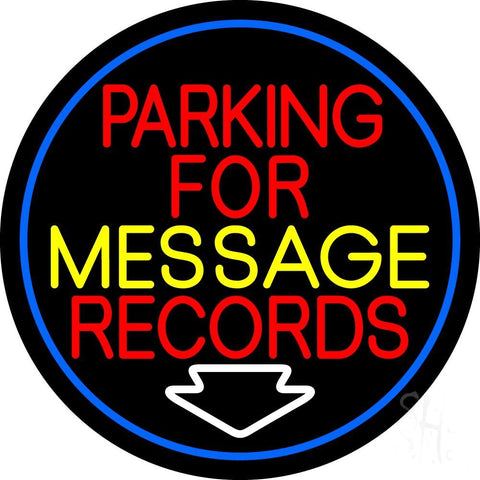 Custom Red Parking For Records White Border Neon Sign 26