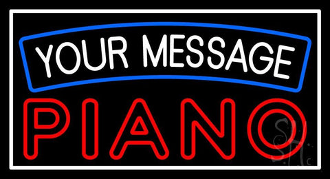 Custom Red Piano Block White Border Neon Sign 20